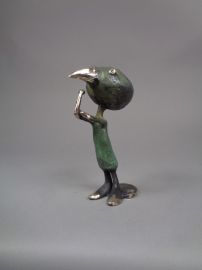 Iwona Krajnik, Ptaszek z gestem - Bird with gesture, 17 cm